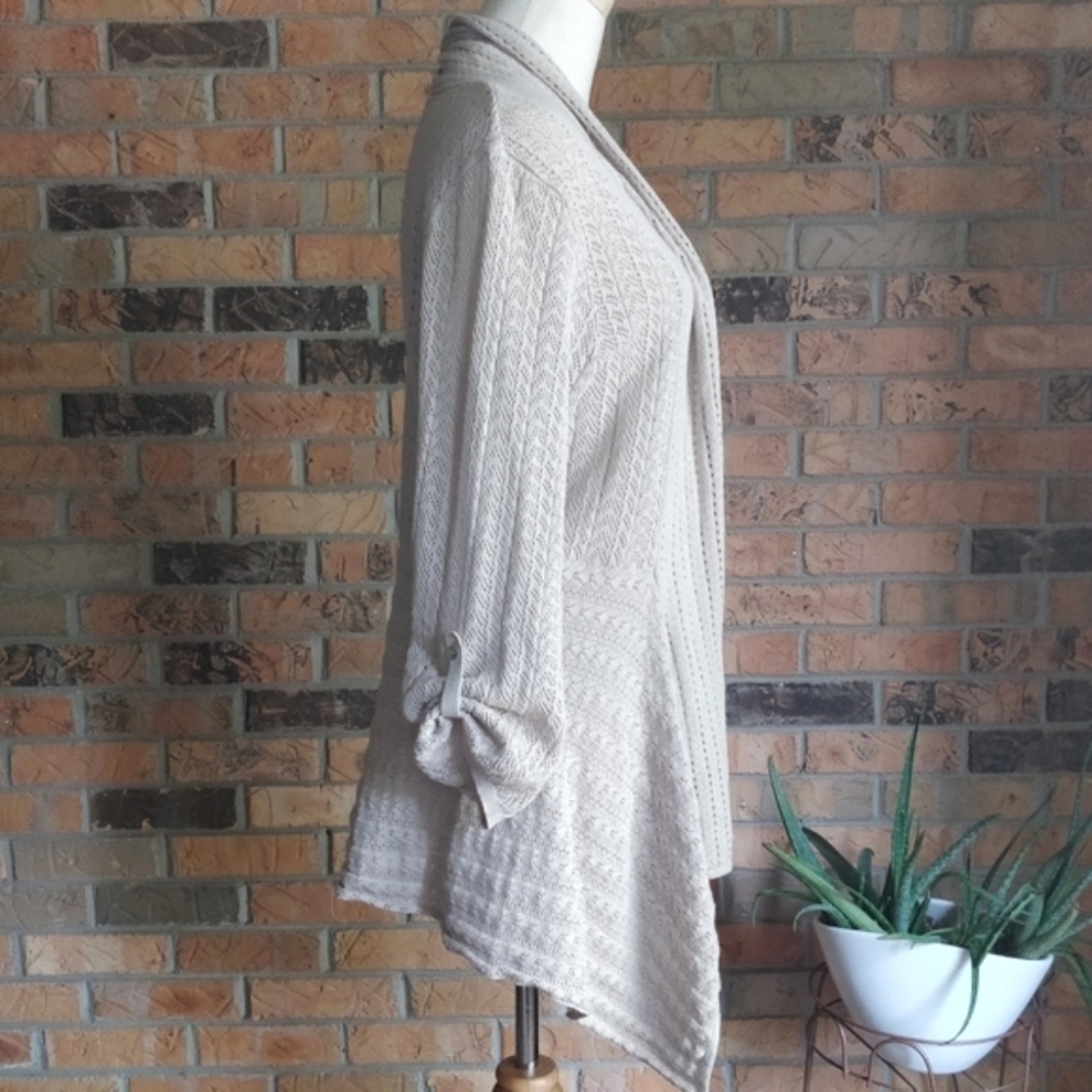 GJB New York Beige Drape Front Cardigan S - Picture 2 of 7